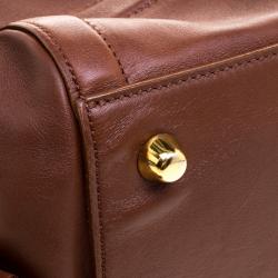 Pre Owned Christian Louboutin Brown Leather Justine Fringed Hobo