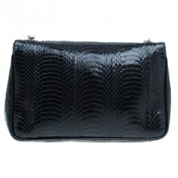 Christian Louboutin Black Python Spike Shoulder Bag