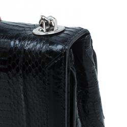 Christian Louboutin Black Python Spike Shoulder Bag