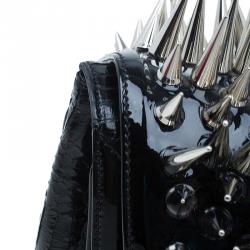 Christian Louboutin Black Python Spike Shoulder Bag