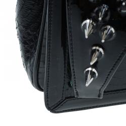 Christian Louboutin Black Python Spike Shoulder Bag