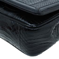 Christian Louboutin Black Python Spike Shoulder Bag
