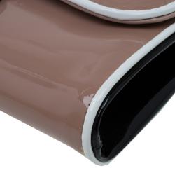 Christian Louboutin Beige Patent Leather Riviera Clutch
