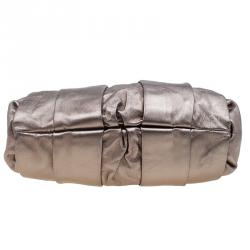 Christian Louboutin Bronze Pleated Leather Loubinette Hobo