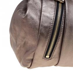 Christian Louboutin Bronze Pleated Leather Loubinette Hobo