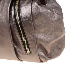 Christian Louboutin Bronze Pleated Leather Loubinette Hobo