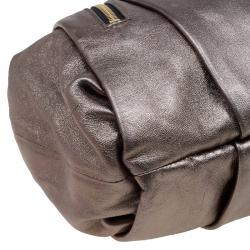 Christian Louboutin Bronze Pleated Leather Loubinette Hobo