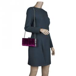 Christian Louboutin Purple Velvet Evening Bag