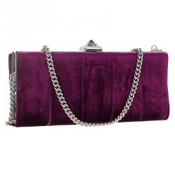 Christian Louboutin Purple Velvet Evening Bag