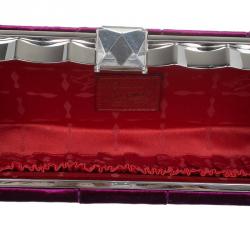 Christian Louboutin Purple Velvet Evening Bag