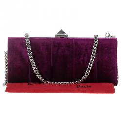 Christian Louboutin Purple Velvet Evening Bag