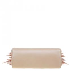 Christian Louboutin Beige Leather Marquise Spiked Clutch