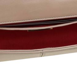 Christian Louboutin Beige Leather Marquise Spiked Clutch