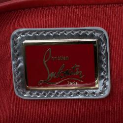 Christian Louboutin Silver Python Marquise Spiked Clutch