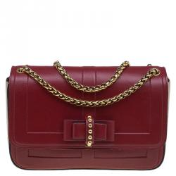 Christian Louboutin Red/Beige Leather Sweet Charity Shoulder Bag