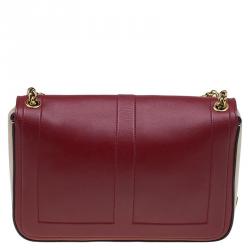 Christian Louboutin Red/Beige Leather Sweet Charity Shoulder Bag