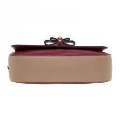 Christian Louboutin Red/Beige Leather Sweet Charity Shoulder Bag