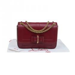 Christian Louboutin Red/Beige Leather Sweet Charity Shoulder Bag