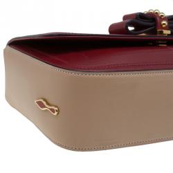 Christian Louboutin Red/Beige Leather Sweet Charity Shoulder Bag