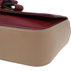 Christian Louboutin Red/Beige Leather Sweet Charity Shoulder Bag