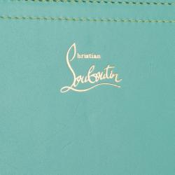 Christian Louboutin Turquoise Leather Zip Around Agenda Wallet