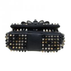Christian Louboutin Black Leather Spike Sweet Charity Mini Crossbody Bag
