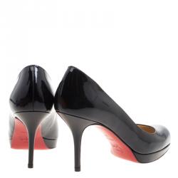 Pre Owned Christian Louboutin Black Patent Leather Prorata Pumps Size 38
