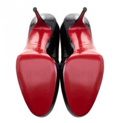 Pre Owned Christian Louboutin Black Patent Leather Prorata Pumps Size 38