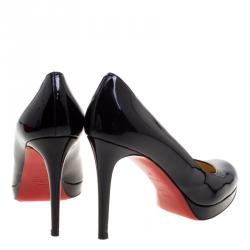Pre Owned Christian Louboutin Black Patent Leather New Simple Pumps Size 37
