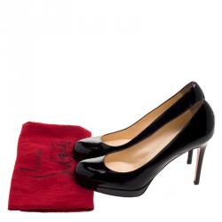 Pre Owned Christian Louboutin Black Patent Leather New Simple Pumps Size 37