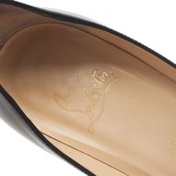 Pre Owned Christian Louboutin Black Patent Decollete 328 Pumps Size 39.5