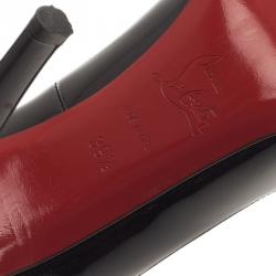 Pre Owned Christian Louboutin Black Patent Decollete 328 Pumps Size 39.5