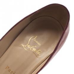 مملوكة مسبقًا حذاء كريستيان لوبوتان ليدي جلد إيل أحمر مقدمة مفتوحة مقاس 37.5