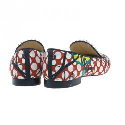 مملوكة مسبقًا Christian Louboutin Multicolor Fabric Sakouette Face Polka Dot Loafers Size 39