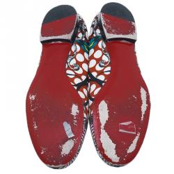 مملوكة مسبقًا Christian Louboutin Multicolor Fabric Sakouette Face Polka Dot Loafers Size 39