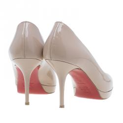 Pre Owned Christian Louboutin Nude Patent Prorata Pumps Size 39 