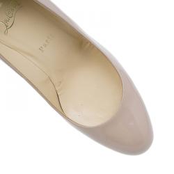 Pre Owned Christian Louboutin Nude Patent Prorata Pumps Size 39 