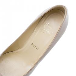 Pre Owned Christian Louboutin Nude Patent Prorata Pumps Size 39 
