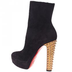 Pre Owned بوت كريستيان لوبوتان تاكلو جلد سويدي أسود مقاس 38.5