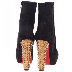 Pre Owned بوت كريستيان لوبوتان تاكلو جلد سويدي أسود مقاس 38.5