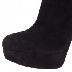 Pre Owned بوت كريستيان لوبوتان تاكلو جلد سويدي أسود مقاس 38.5