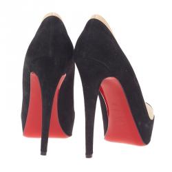 Pre Owned Christian Louboutin Two Tone Leather and Suede Mago Cap Toe Platform Pumps Size 38.5