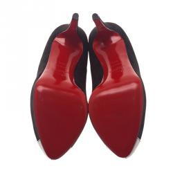Pre Owned Christian Louboutin Two Tone Leather and Suede Mago Cap Toe Platform Pumps Size 38.5