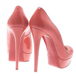 Pre Owned Christian Louboutin Pink Patent Bianca Platform Pumps Size 41