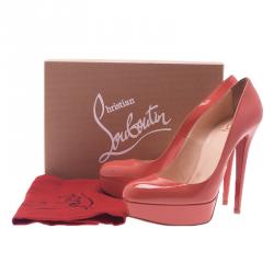 Pre Owned Christian Louboutin Pink Patent Bianca Platform Pumps Size 41