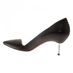 Pre Owned Christian Louboutin Black Leather Newton D'Orsay Pumps Size 40