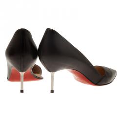 Pre Owned Christian Louboutin Black Leather Newton D'Orsay Pumps Size 40