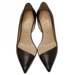 Pre Owned Christian Louboutin Black Leather Newton D'Orsay Pumps Size 40