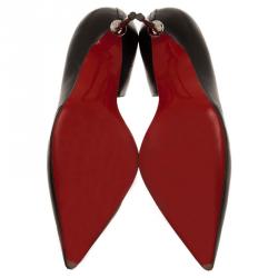 Pre Owned Christian Louboutin Black Leather Newton D'Orsay Pumps Size 40