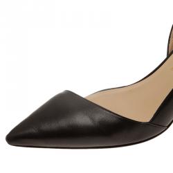 Pre Owned Christian Louboutin Black Leather Newton D'Orsay Pumps Size 40